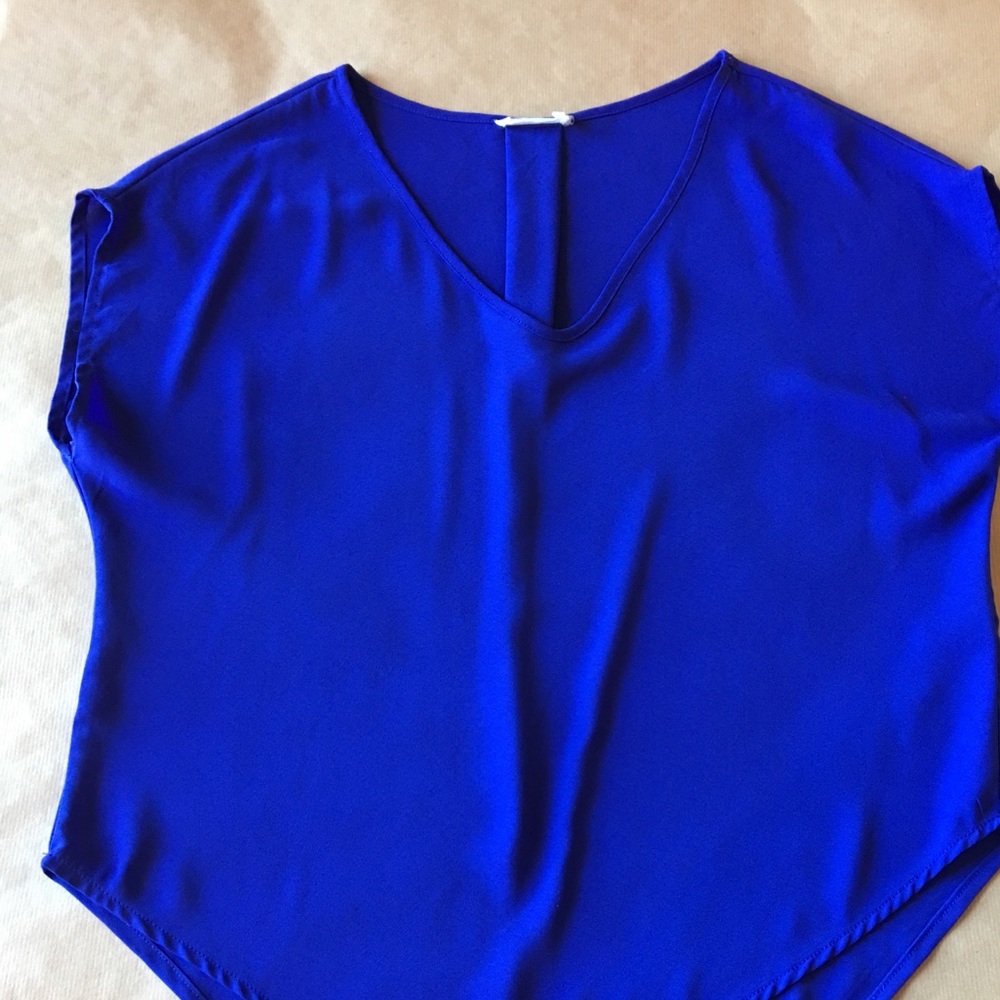 Dressy Blue Short Sleeve Top